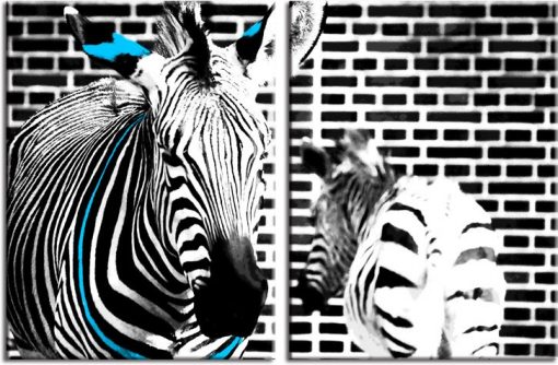 obrazy z dwoma zebrami