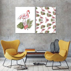 obrazy z flamingami