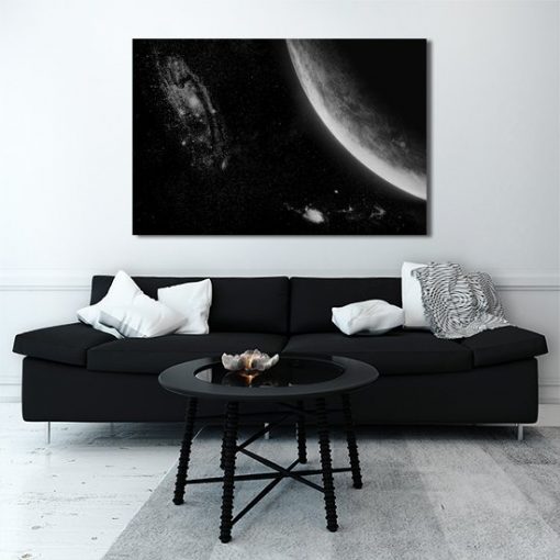 kosmiczny czarno biały obraz