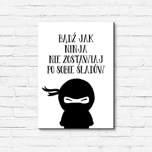 Obraz z napisem o ninja