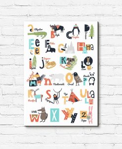 obraz zwierzęta i alfabet