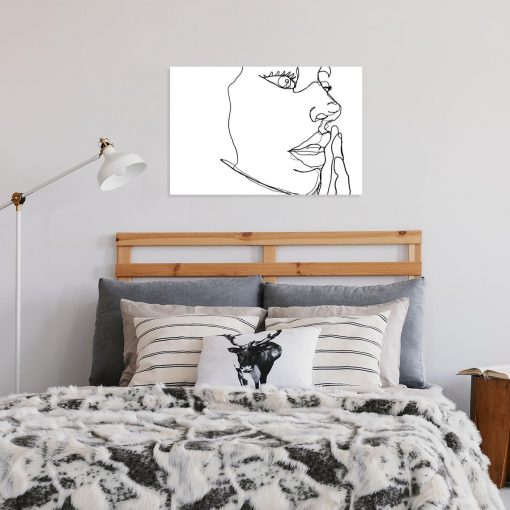 Obraz line art z twarzą do sypialni