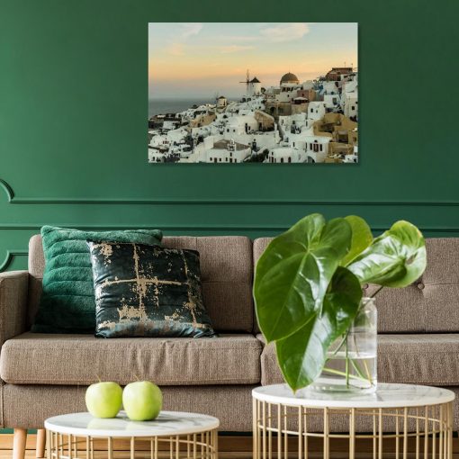 Obraz z grecką wyspą Santorini do salonu