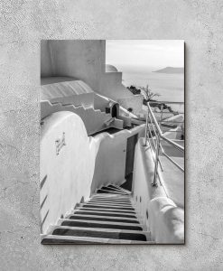 Obraz - Szare schody na Santorini do biura