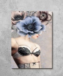 Obraz kobiece ciało i kwiaty