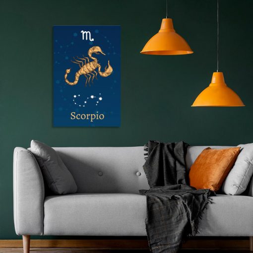 Obraz niebieski ze Skorpionem