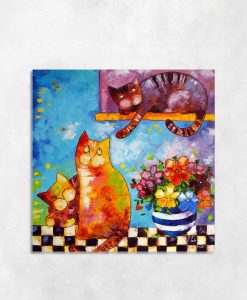 Obrazy kwadratowe z kotami