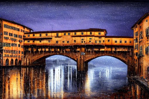 obraz na płótnie z nocnym widokiem na most