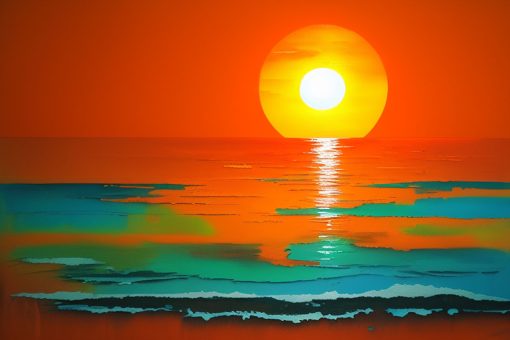 Obraz słońce nad morzem