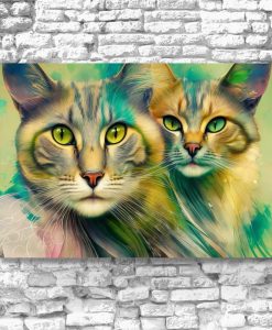 Obraz z dwoma kotami